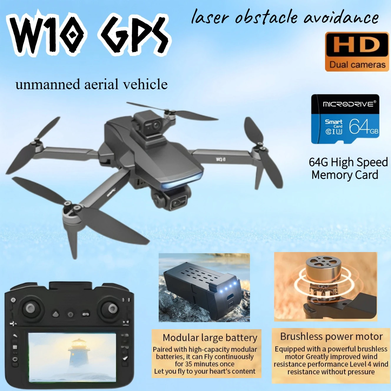 W10 Drone With 4.5 … - image