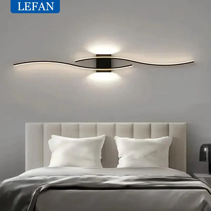 Modern LED Wall Lamp For Living Room Bedroom Bedside Wall Lights Background Decor Wall Light Sconces Indoor Lighting Fixture