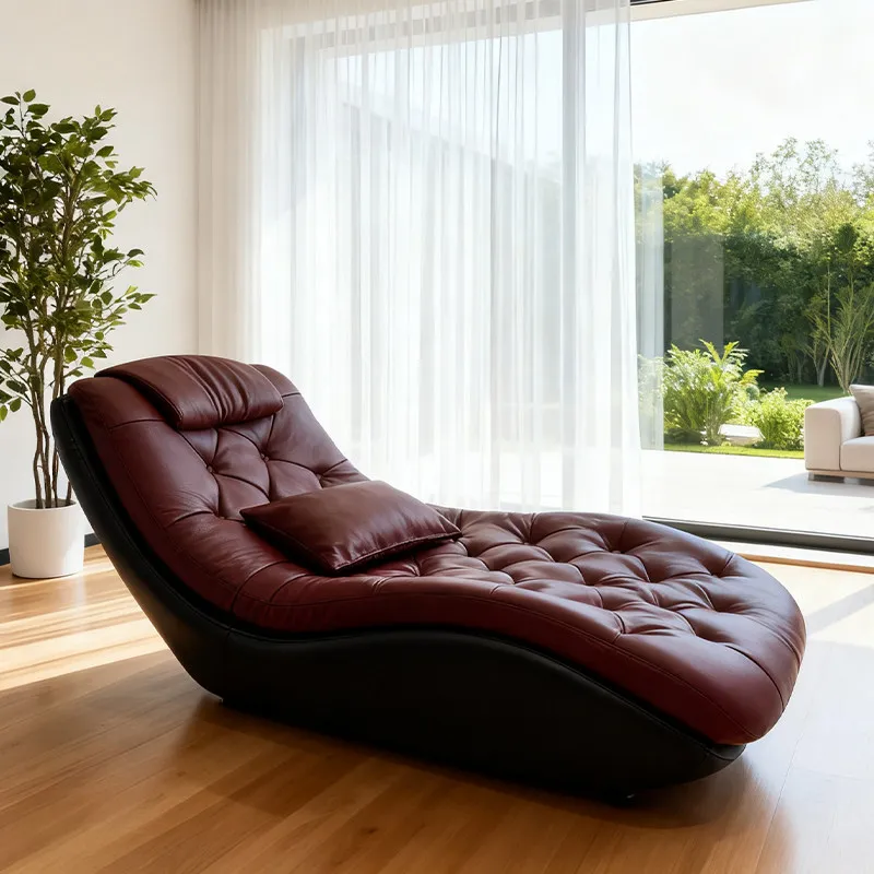 

Zero gravity Italian minimalist living room leather leisure chair sofa recliner single lazy sofa