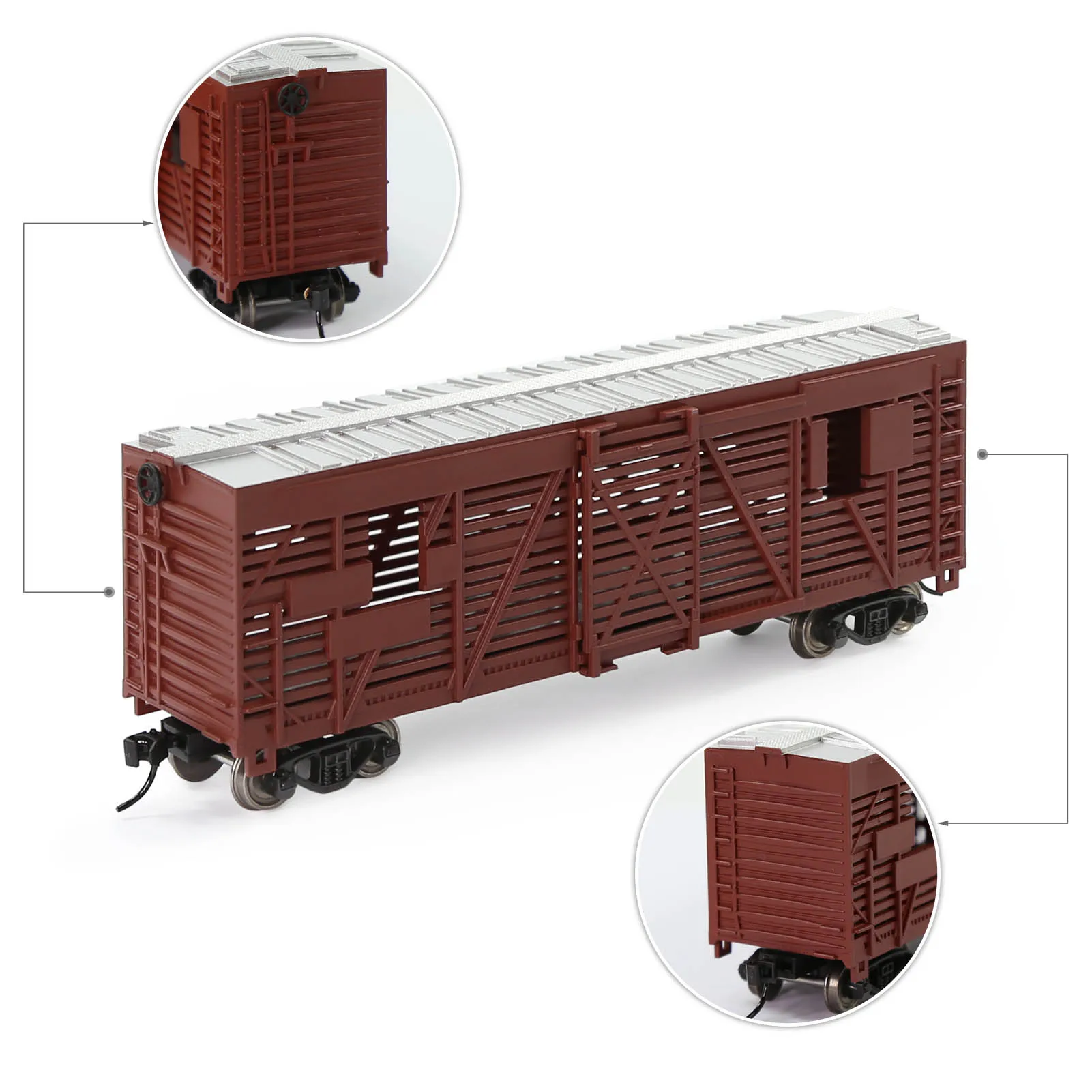 Evemodel Trains - HO skala 40 \'Wagon 1:87 Wagon bydlęcy pomalowany bez liter C8767