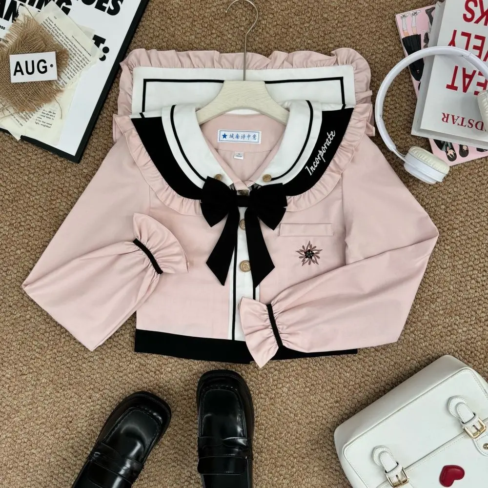 JK Uniforme Giapponese Coreano Vestito Da Marinaio College a maniche lunghe a maniche corte Uniforme Scolastica Carino Gioco di Ruolo Ragazze Stagioni