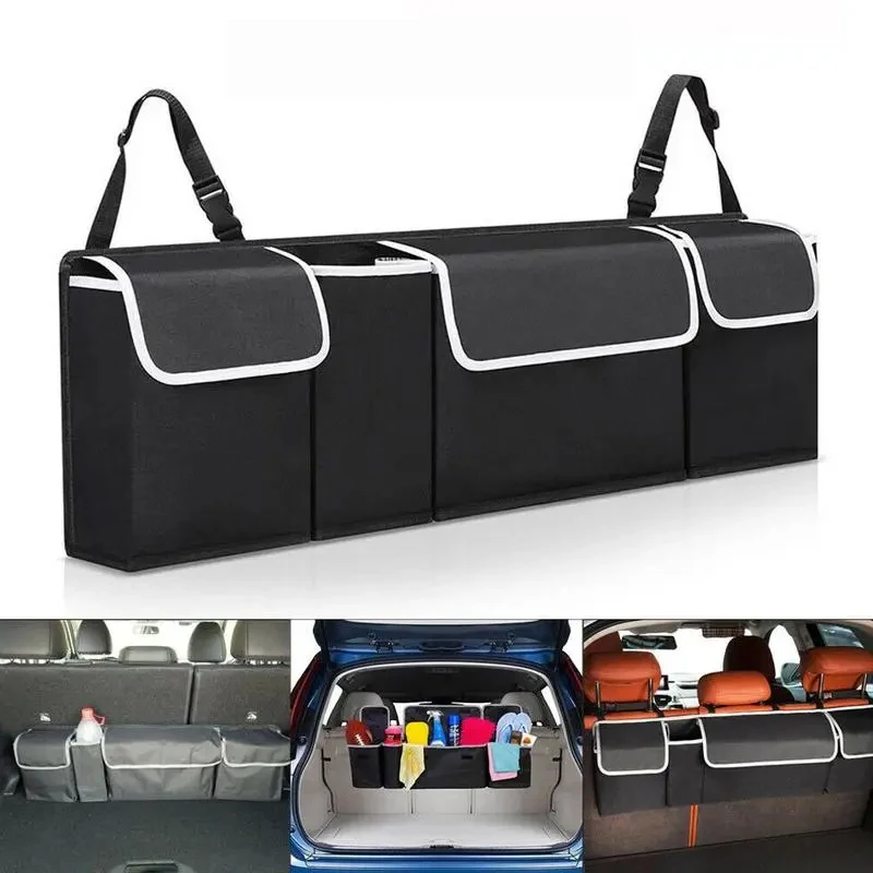 Adjustable Car Trunk Organizer Backseat Storage Bag High Capacity Multi-use Oxford Car Seat Back Organizers Automobile Interior