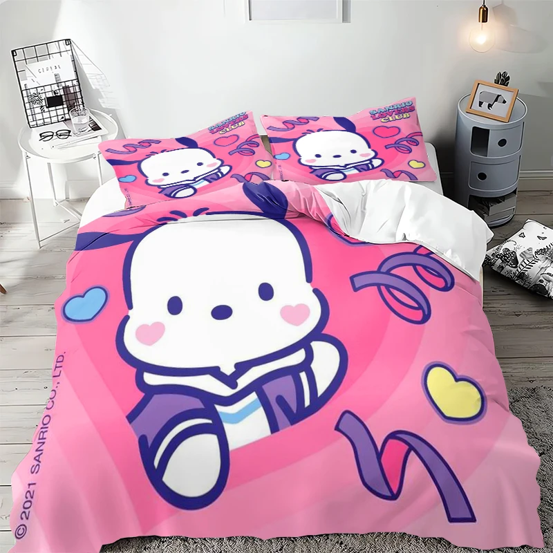 Pochacco-Suite de décoration de chambre à coucher pour enfants et adolescents, impression 3D de dessin animé Anime Rick, cadeau spécial