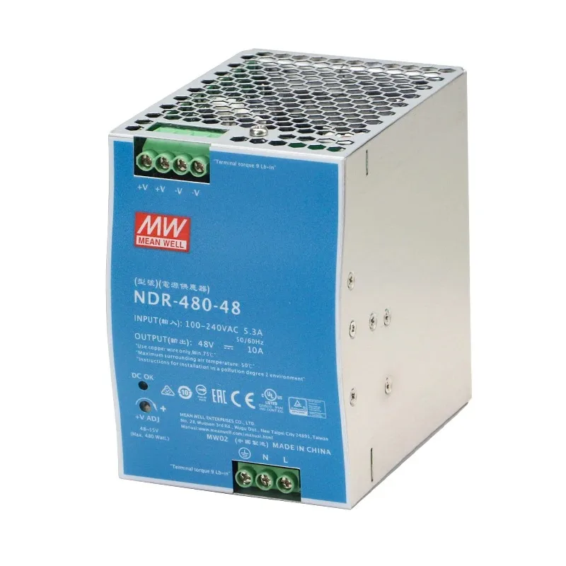 Mean Well NDR-240-48 AC To Dc 240W 48V Industrial PFC Din Rail Variable Power Supply