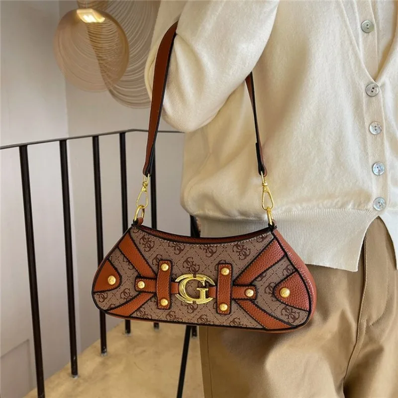 Casual Elegant Diaper Bag For Ladies Leather Handbag Crossbody Vintage Classic Unique Stylish Simple High End Trendy Tote - view 3
