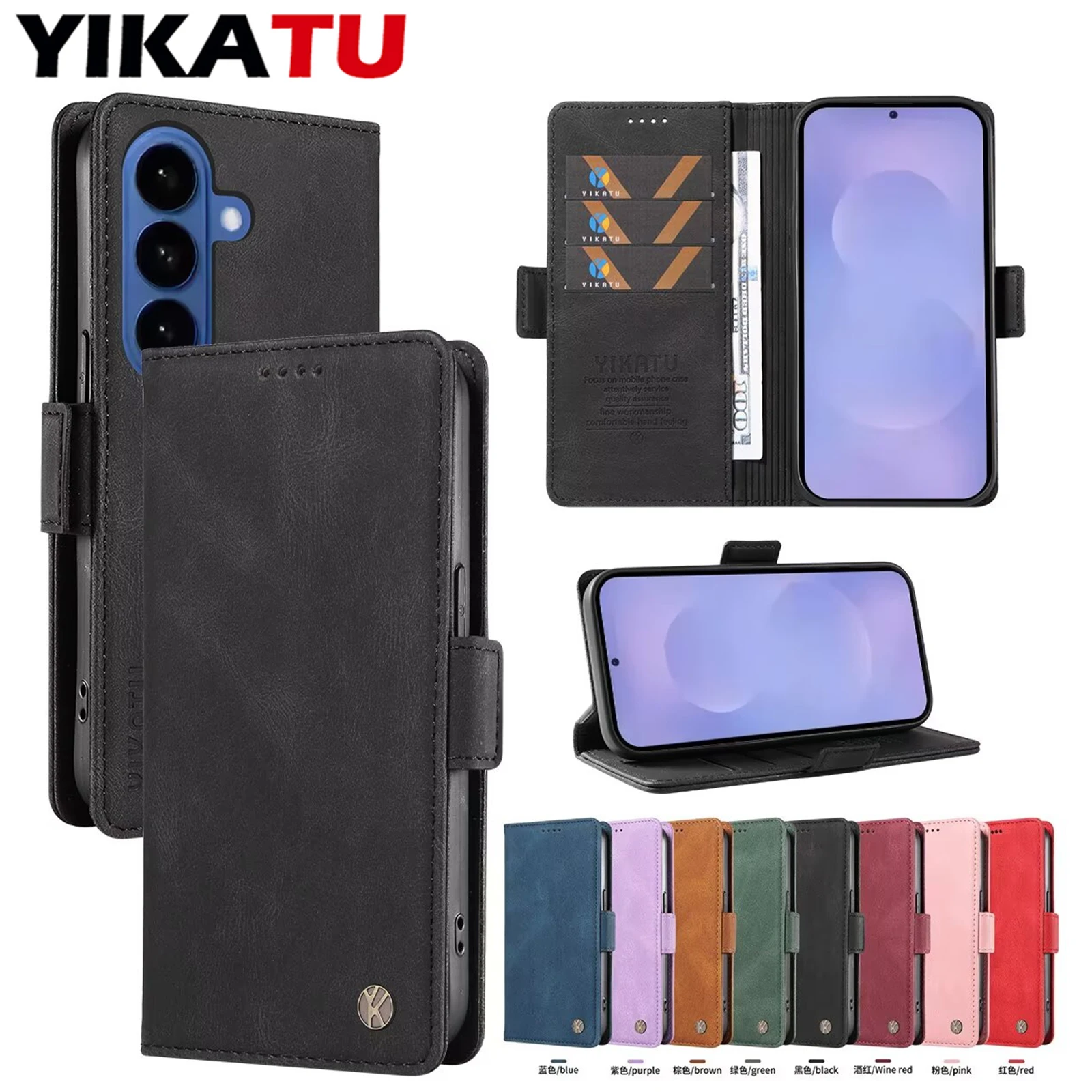 Wallet Shockproof Flip Leather Case For Samsung Galaxy S22 P