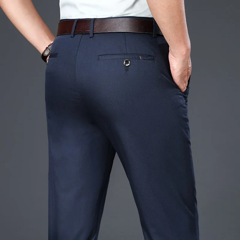 New Mens Casual Pants Spring Business Suit Pants Loose Straight Large Size Trousers Mens Dress Pants Classic Office Trousers Men