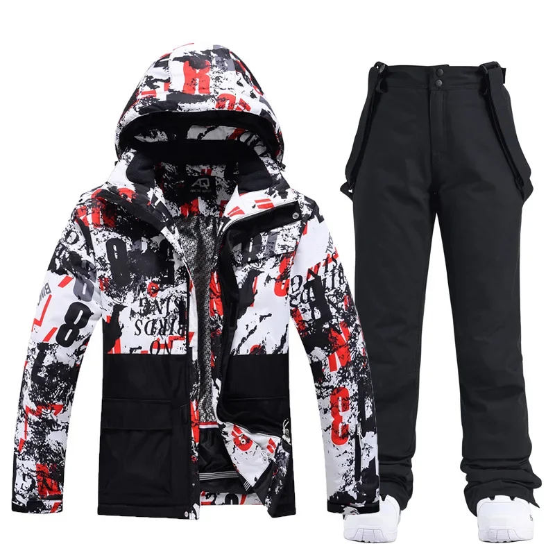 

New Men Winter Ski Suit Outdoor Sports Windproof Waterproof Warm Thickened Snowboarding Sets Skiing Male Snow Clothes Jumpsuit