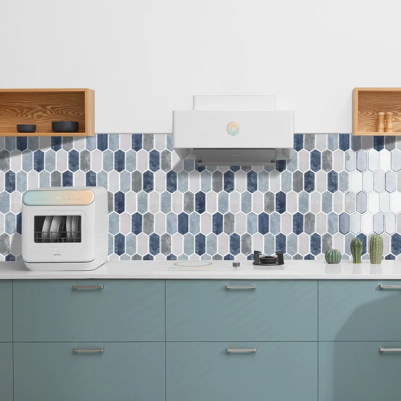 Autocollants muraux pour carrelage de cuisine, 6 pièces, haute température et étanche, goutte de colle 3D, aucune Construction requise