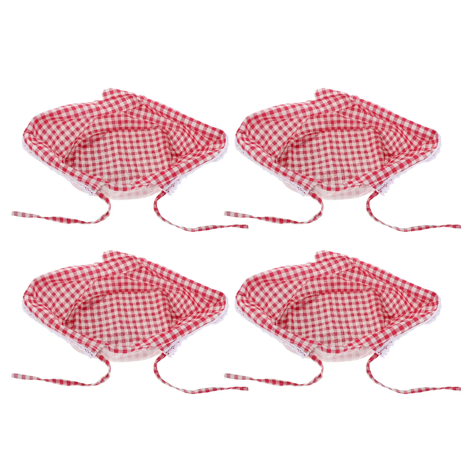 

4Pcs Decorative Basket Liner Replacement Fitted Fabric Liners for Picnic Wicker Storage Baskets Washable Reusable Farmhouse Boho