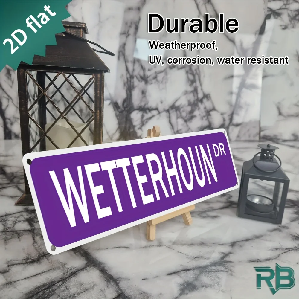 2D Flat, 1pc Vintage Metal Sign - Retro Retro 80s/90s Inspired - UV Printed Durable Aluminum - Deep Purple & White - Australian