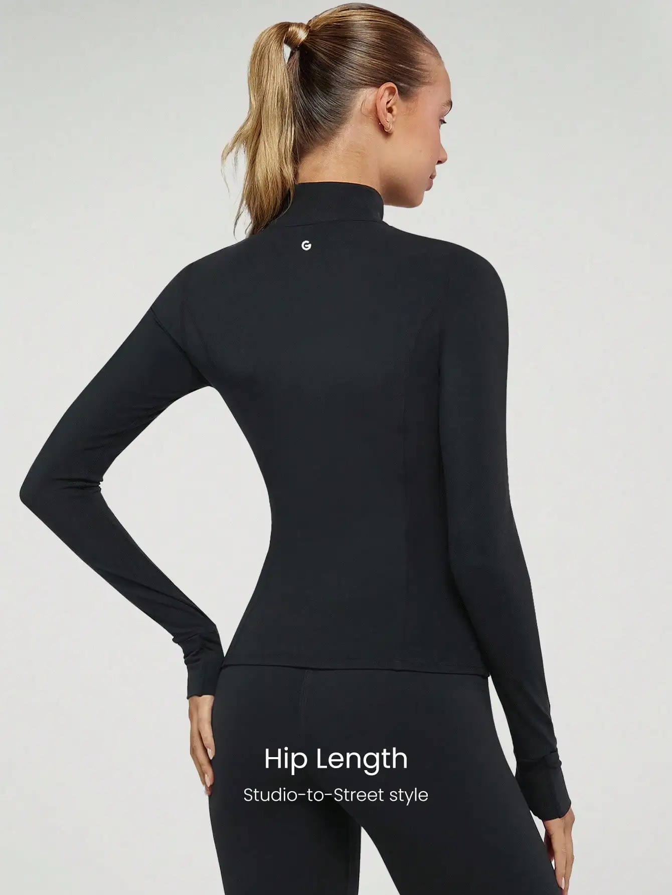 Slim-It Streamline Performance Veilige zakken Jas met lange mouwen en ritssluiting Low Impact Yoga Dagelijks herfst