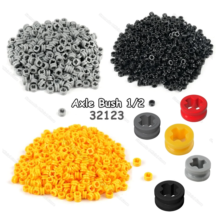 50 pièces/100 pièces 32123 4265c 1/2 technologie de douille croisée blocs de construction pièces axe douille assemble briques MOC bricolage jouets accessoire