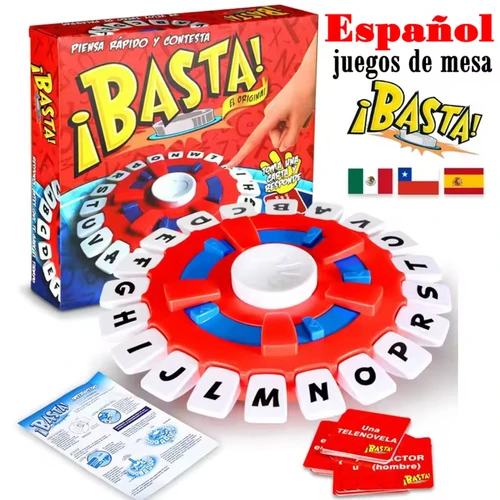 Juego Basta español, juguetes De cartas De reunión familiar De ritmo rápido para adultos y niños, aprendizaje De letras, Lengua española, Juegos De Mesas