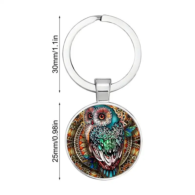 Chaveiro coruja dos desenhos animados saco pingente pequeno carro chave acessórios para crianças adultos portátil mochila bolsa ornamento charme