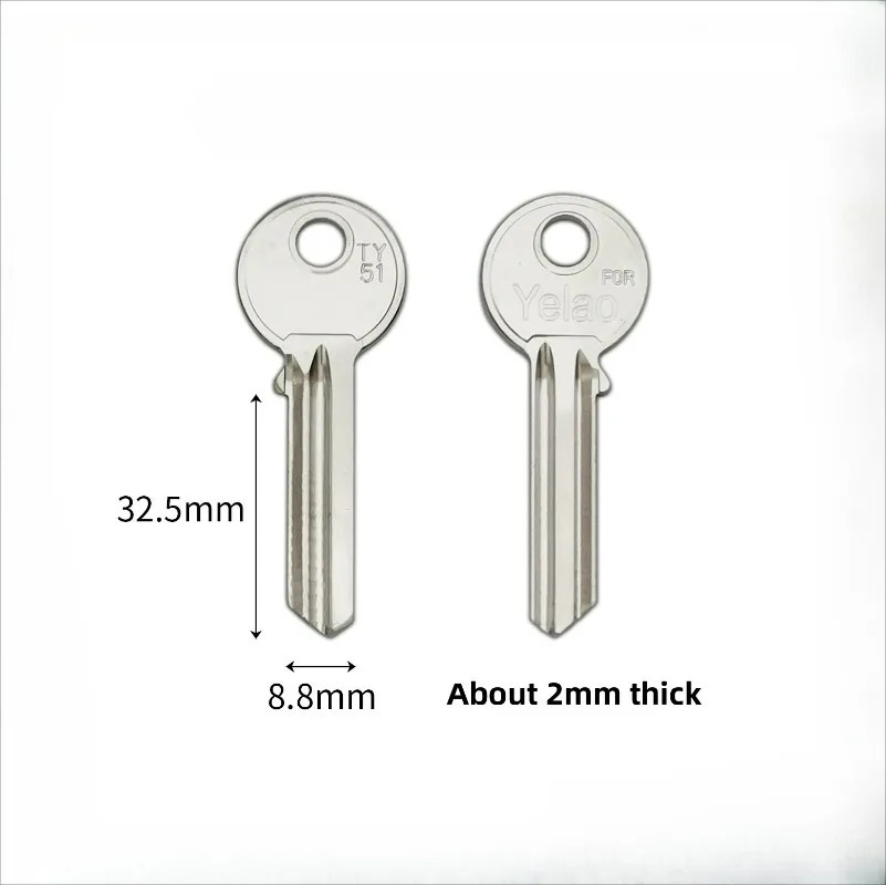 

6PC Suitable for 3-inch Ye Lao Key Blanks, Long Guli Round Groove Spherical Lock Wooden Door Key Blanks