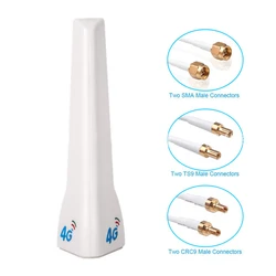 4G LTE External Antenna 29dBi SMA Male CRC9 TS9 Connector With Dual 2M Meter Extension Cable for Router Modem