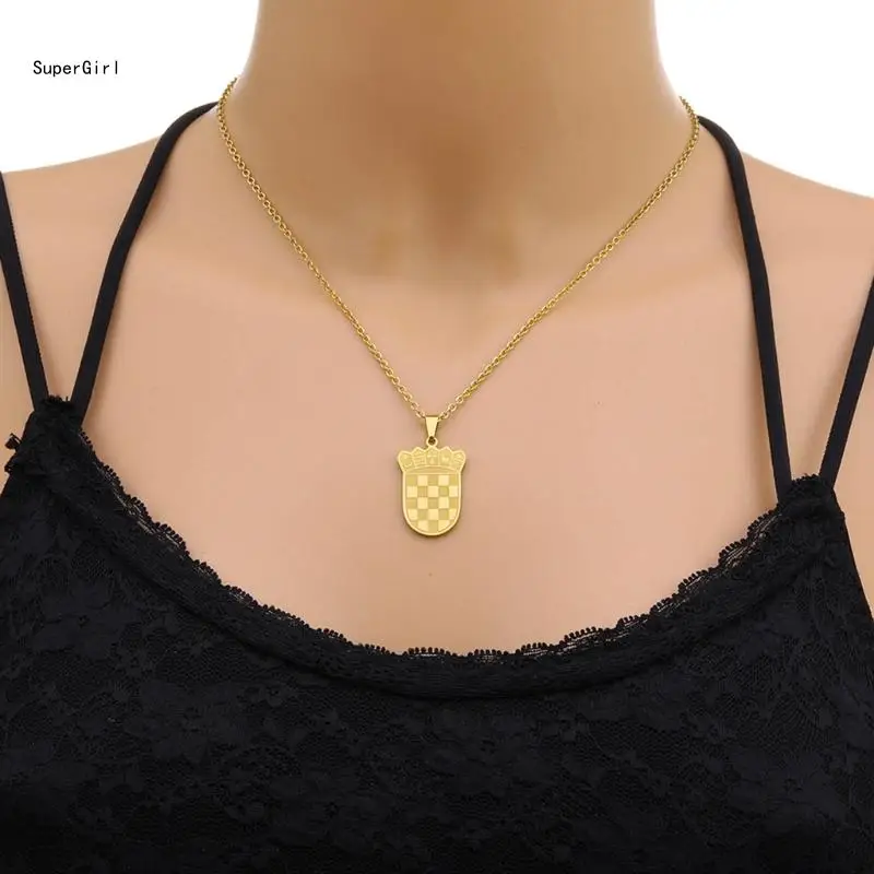 قابل للتعديل الكرواتية قلادة غير قابل للصدأ الصلب كرواتيا شارة قلادة كرواتيا العلم قلادة حلية الهيب هوب سحر مجوهرات J78E