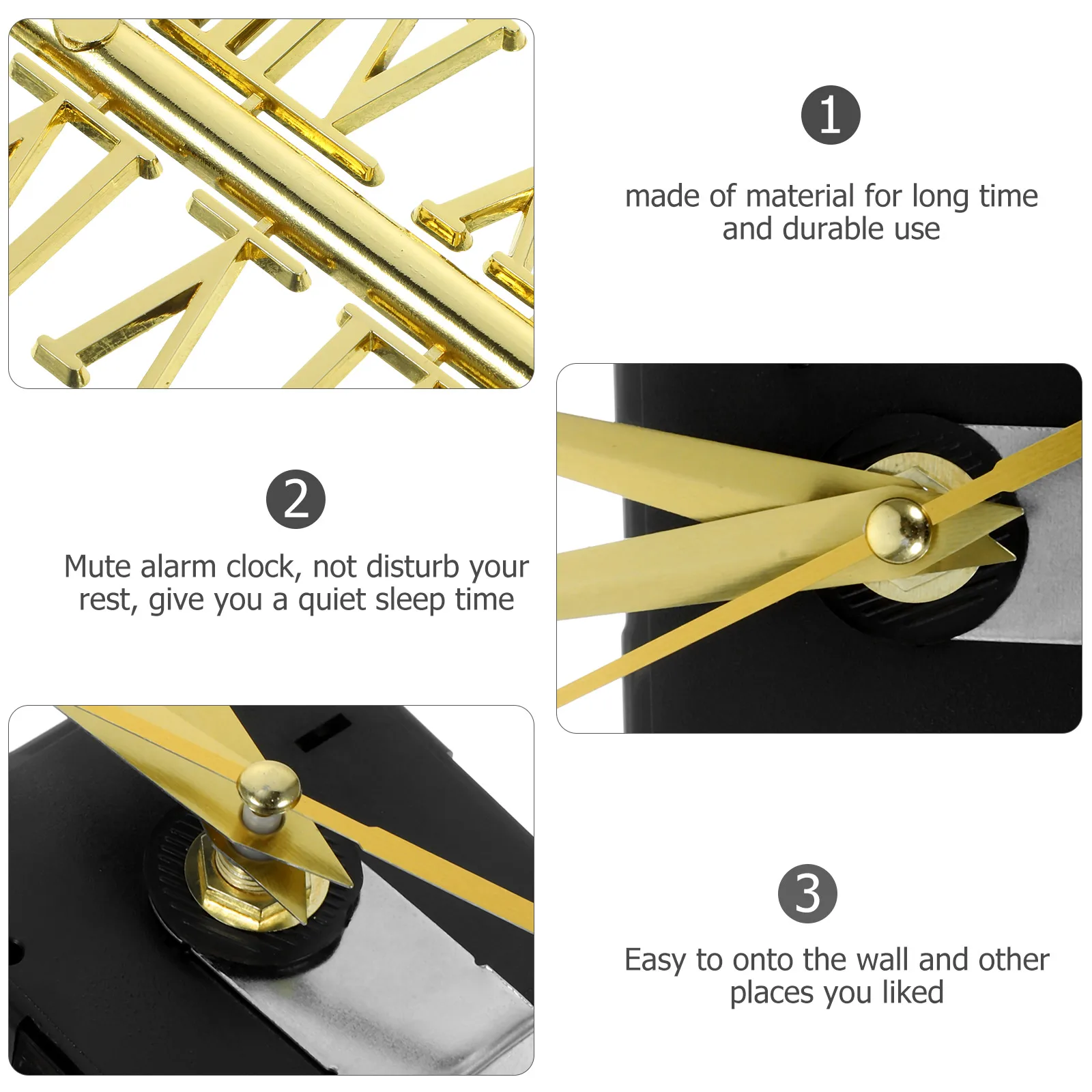 

Simple Roman Numeral Clock Movement Work Wall Mechanism Plastic Retro Replacement