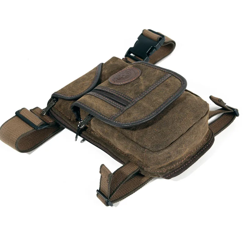 Canvas / Nylon Men's Drop Leg Bag for Men Waist Fanny Pack Belt Thigh Hip Bum Military Travel Motorcycle Messenger Shoulder Bag