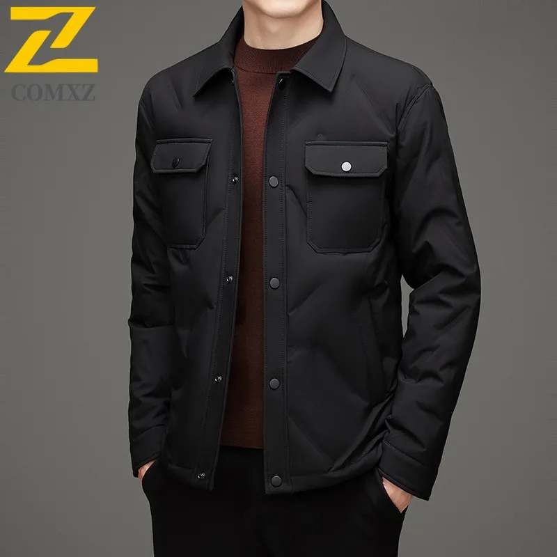 COMXZ 2025 Mens Winter Puffer Jacket Trendy Loose Fit Casual Coat leisure outdoor sports Leisure lightweight tactics windbreaker