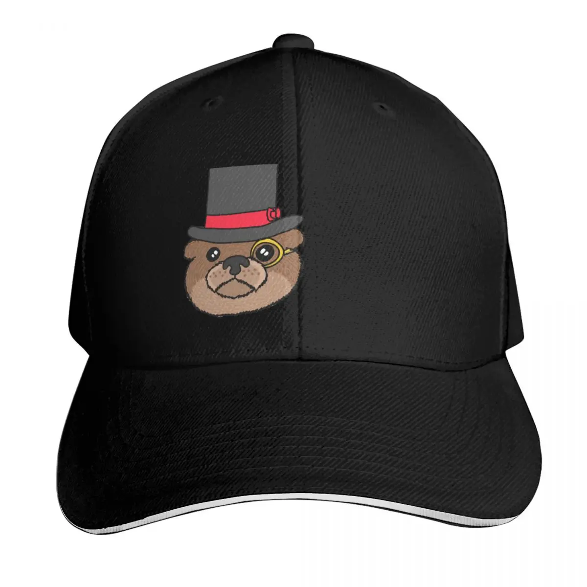 Otterly Fancy otter with tophat Baseball Cap Summer Beach Travel Streetwear Hip Hop Trendy Vintage Retro Embroidered