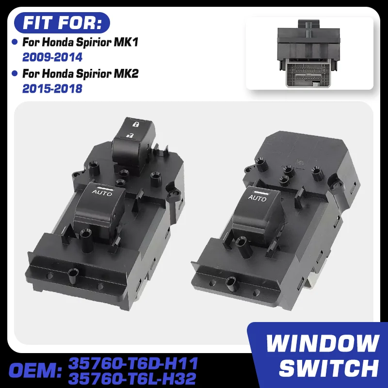 

Front Right Electric Window Control Switch For Honda Spirior MK1 MK2 2009 2010 2011 2012 2013 2014 2015 2016 2017 2018 37 Pins