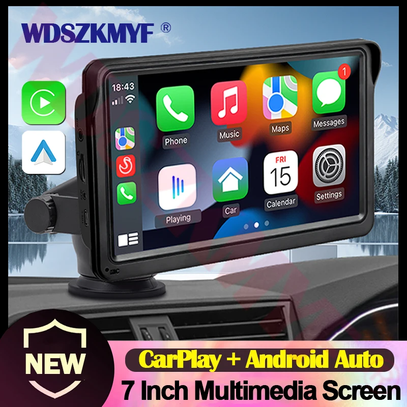 

7 Inch Multimedia Car Radio Wireless Carplay Android Auto Video Player GPS Navigation Rear View Camera BT AUX For Car Display