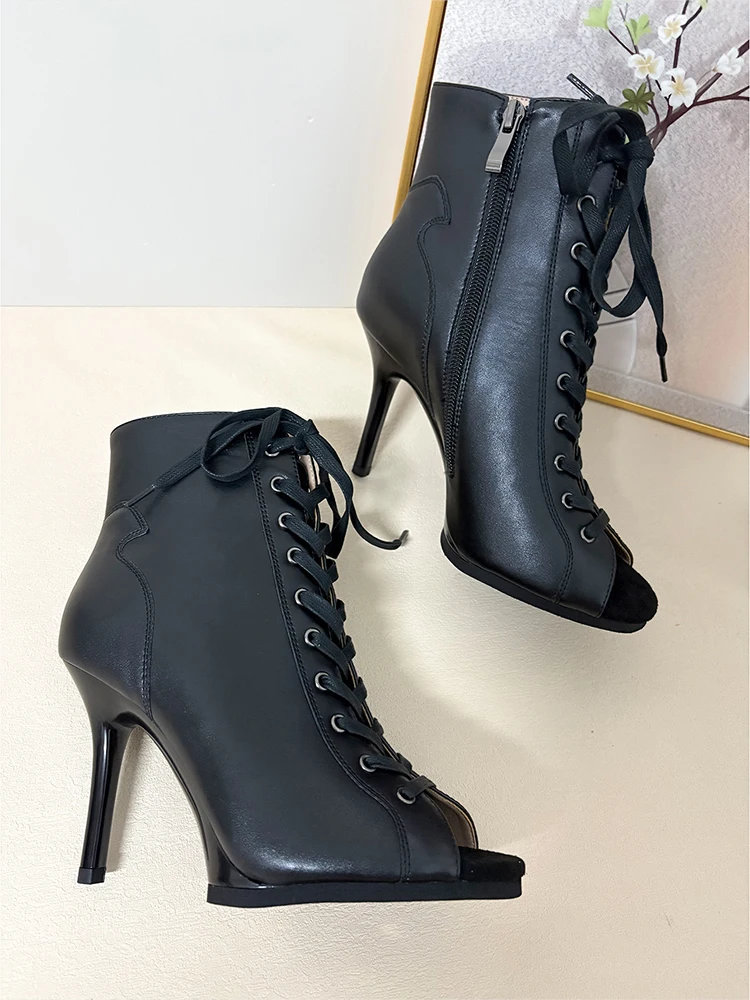 9.5cm & 11cm 플랫폼 댄스 힐 재고 있음 PU 가죽 안정적인 라틴 볼룸 댄스 슈즈 고무 밑창 실내외 댄스 힐