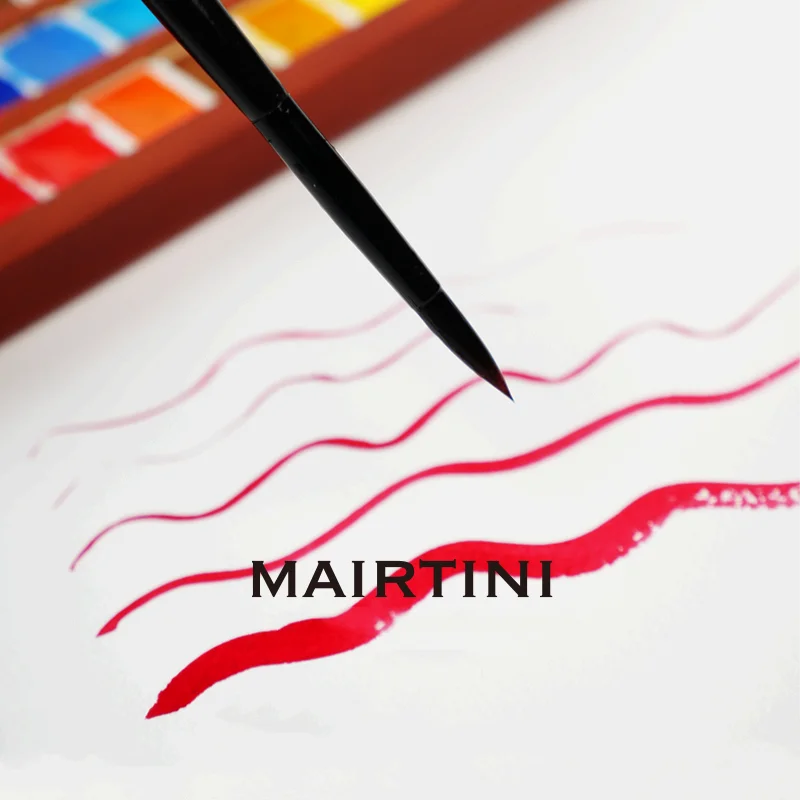 Mairtini Travel Portable Folding Watercolor Paint Brush Professional Squirrel Hair for Watercolor Acrylic Paint Nail Paint Tool