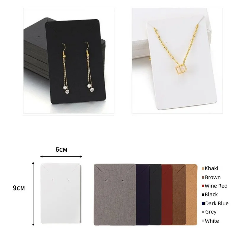 50pcs/lot Kraft Paper Jewelry Display Cards Earrings Necklaces Pendant Packaging Cardboard Hang Tag Card 6*9cm