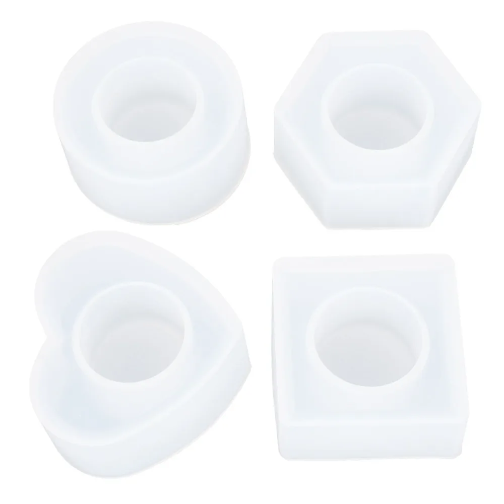 

Набор из 4 форм для литья из смолы: шестигранная, квадратная, круглая, в форме сердца, для изготовления кольц для салфеток, для повседневного использования