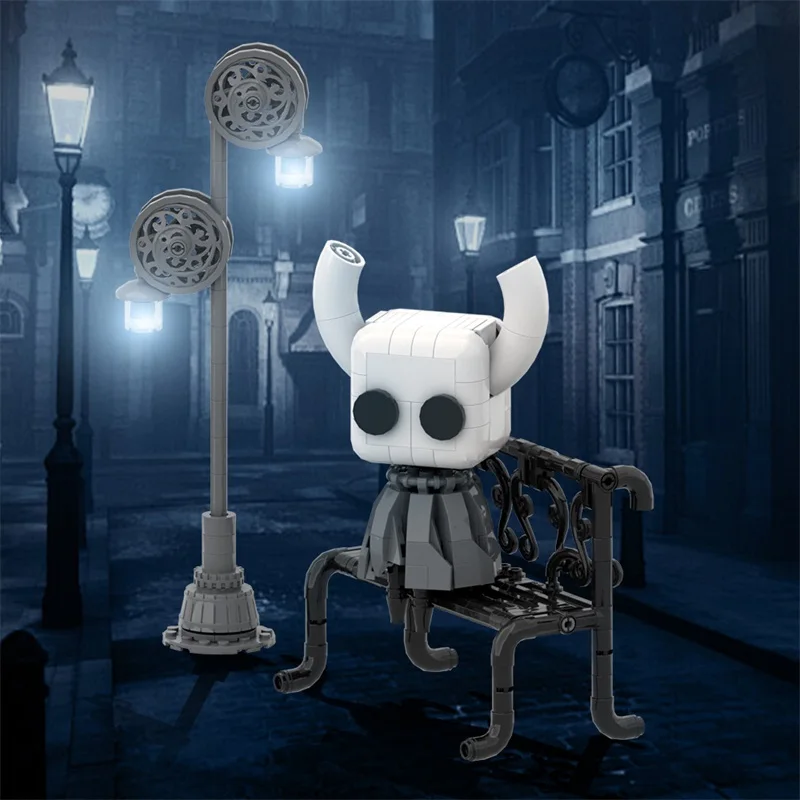 MOC Hollow Knight Game Doll Model Building Block Set Street Light Horror Scene Halloween Atmosphere Brick Toy Ornament Gift