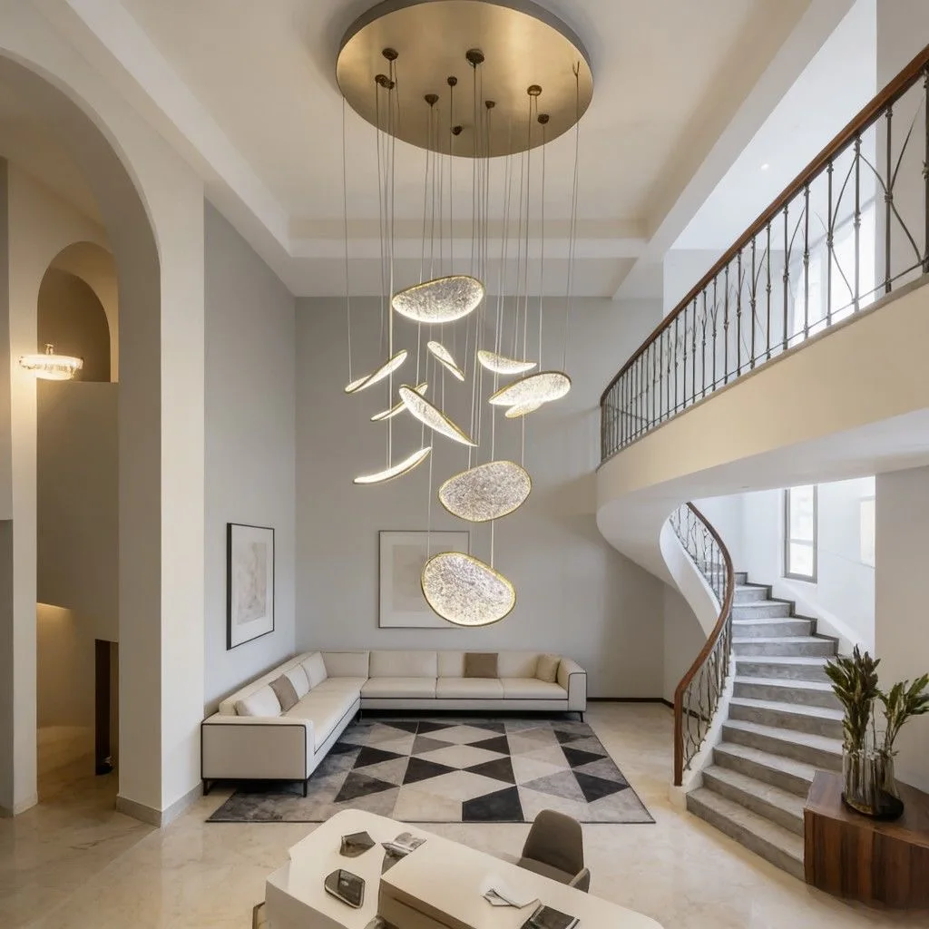 Modern Long Pendant Lamp Duplex Building Villa Apartment Light Luxury Designer Creative Personality Model Room Artistic Lighting