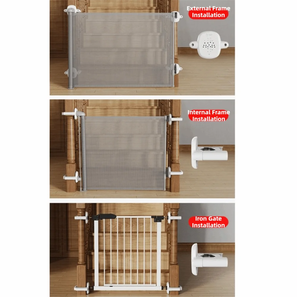 Adaptador de curvatura para portão de bebê montado à pressão, 2 peças, hardware retrátil, kit adaptador universal de curvatura, fácil de instalar
