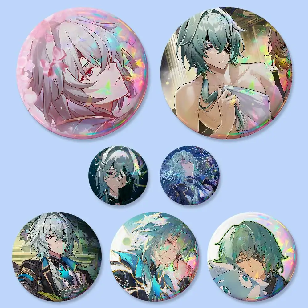 Honkai Star Rail Anaxa Abzeichen 25 32 44 58 75 mm Runde Cosplay-Pins Taschendekoration Fangeschenke für Fans Brosche Souvenir