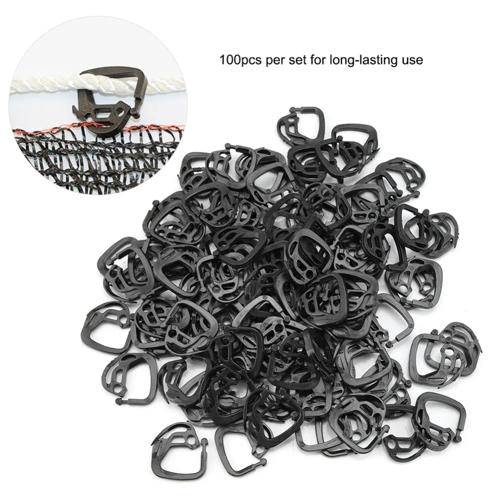 100pcs Plastic Shade Net Hooks Black Lightweight Shade Cloth Clips Reusable Compact Mesh Cover Hooks Garden Netting Fastening