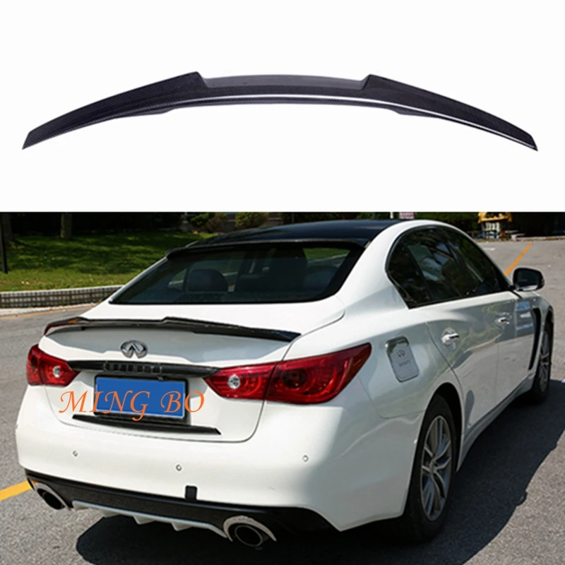 

FOR Infiniti Q50 Q50S Q50L M4 /JP/PSM/CT1/US Style Carbon fiber Rear Spoiler Trunk wing 2014 2015 2016-2020 FRP Forged carbon