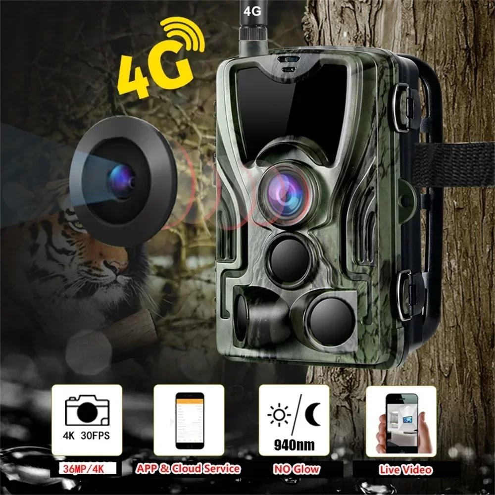 HC-801 Ultra Cámara de caza 4G visión nocturna infrarroja 4K 36MP - imagen 5
