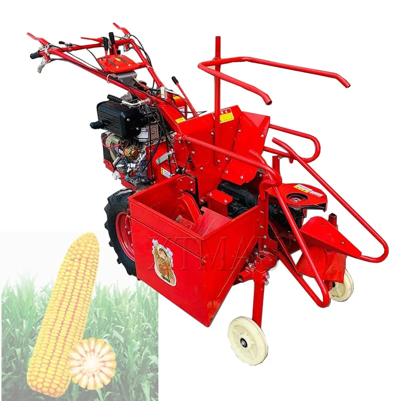 High Capacity Corn Combine Harvester Small Walking Tractor Corn Reaper Rice Wheat Corn Harvester Reaper Machine