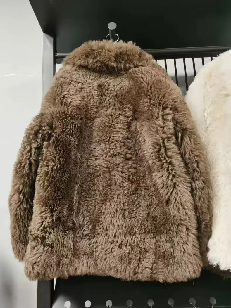 حار بيع عالية الجودة الخريف والشتاء معطف الفرو المستوردة الصوف معطف الفرو موضة الملابس النسائية الجديدة #3