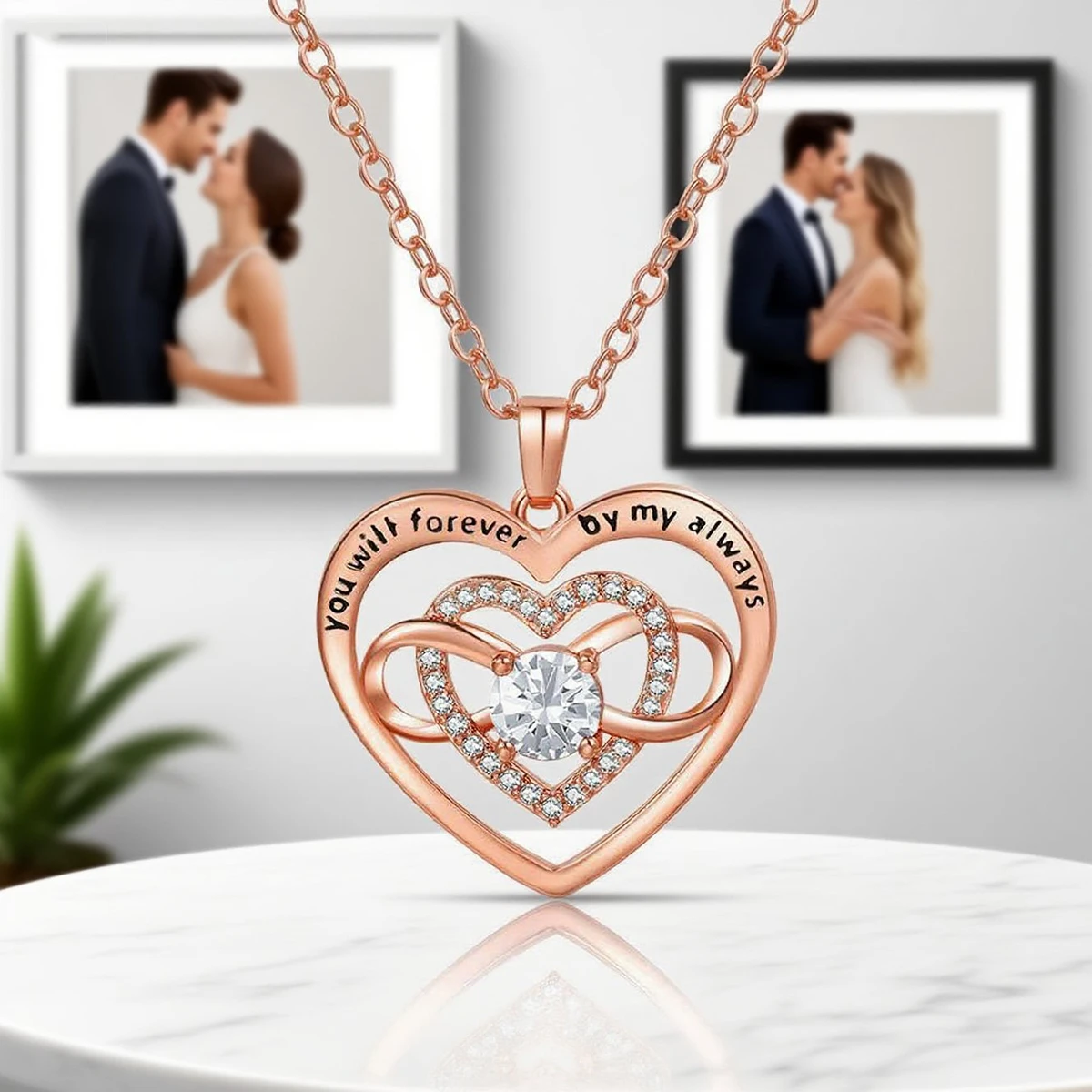 Mobius Eternal Necklace Colorful Lucky Zircon Heart Pendant 2026 Girlfriend Wife Mother Christmas Valentine Mother's Day Gifts