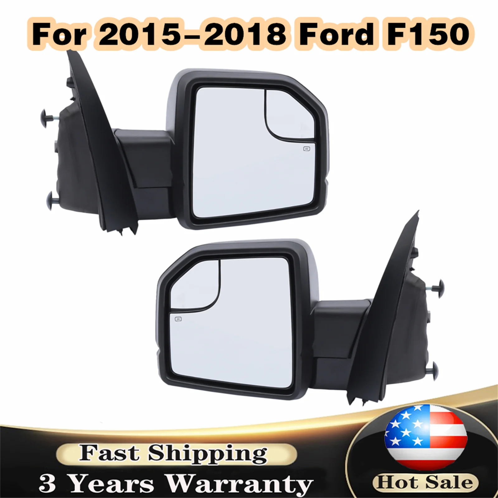 

Mirror Power Textured For 2015-2018 Ford F150 Black Passenger Or Driver Side