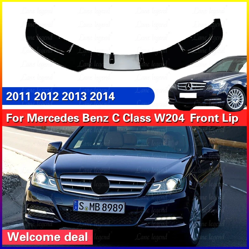 Car Front Bumper Lip Splitter Spoiler Diffuser Body KitsFor Mercedes Benz C-Class W204 2011-2014 Bumper Guard Protector