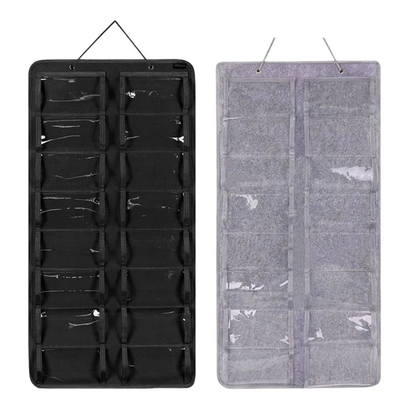 

Set of 2 Felt Eyewear Storage Case 16 Compartments Wall Mountable Glasses Holder