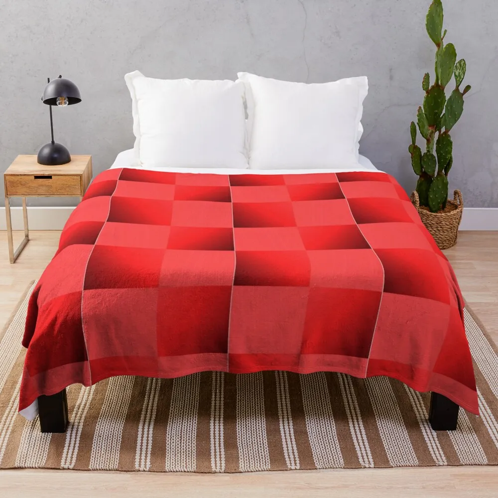 

Shiny red checkers Throw Blanket blankets ands Blankets For Baby Blankets