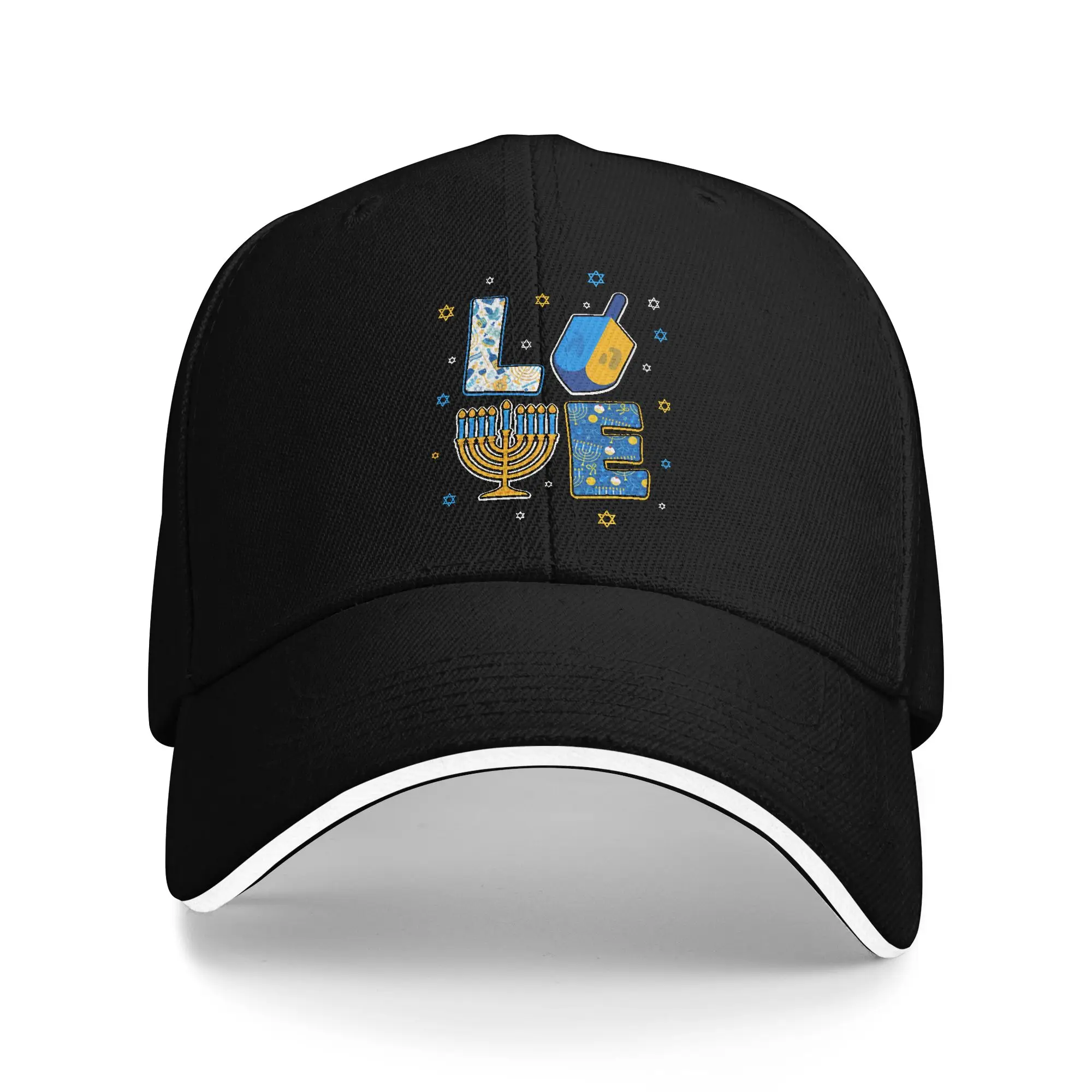 Love Cute Hanukkah Dreidel Baseball Caps Casual  Sandwich Caps Men Women Breathable Sun Hat Sport