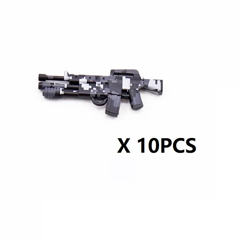 MOC Amerykańskie Wojskowe Kamuflażowe Broń Figurki Żołnierzy Akcesoria Bronie Klocki Zestaw Model Broń Zabawki dla Dzieci