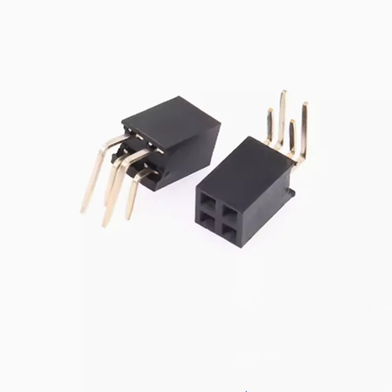 10pcs 2X2/3/4/5/6/7/8/9/10/12/20/40 Pin Double Row Right Angle Female Pin Header 2.54mm Pitch Strip Connector Socket