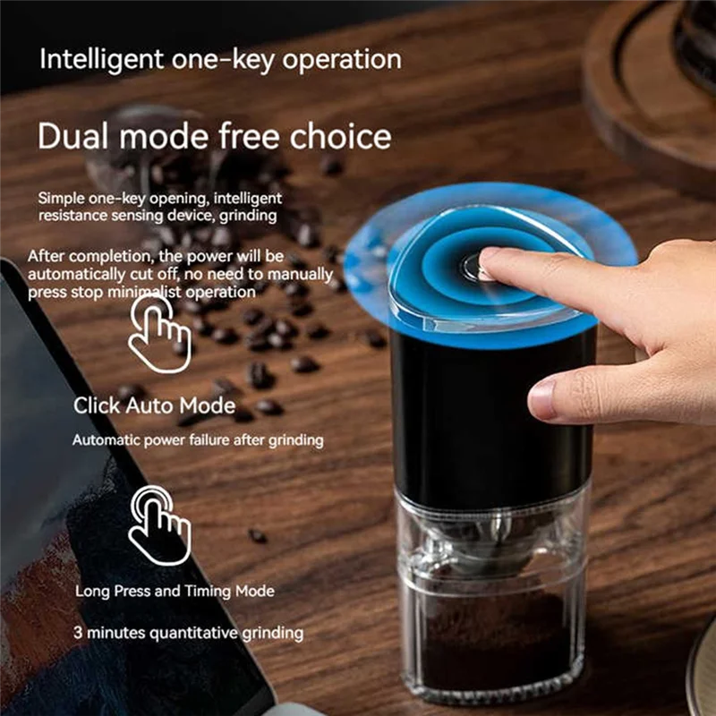

Portable Mini Coffee Grinder, Automatic Electric Coffee Mill,Stainless Steel Full-Automatic Coffee Bean Grinder